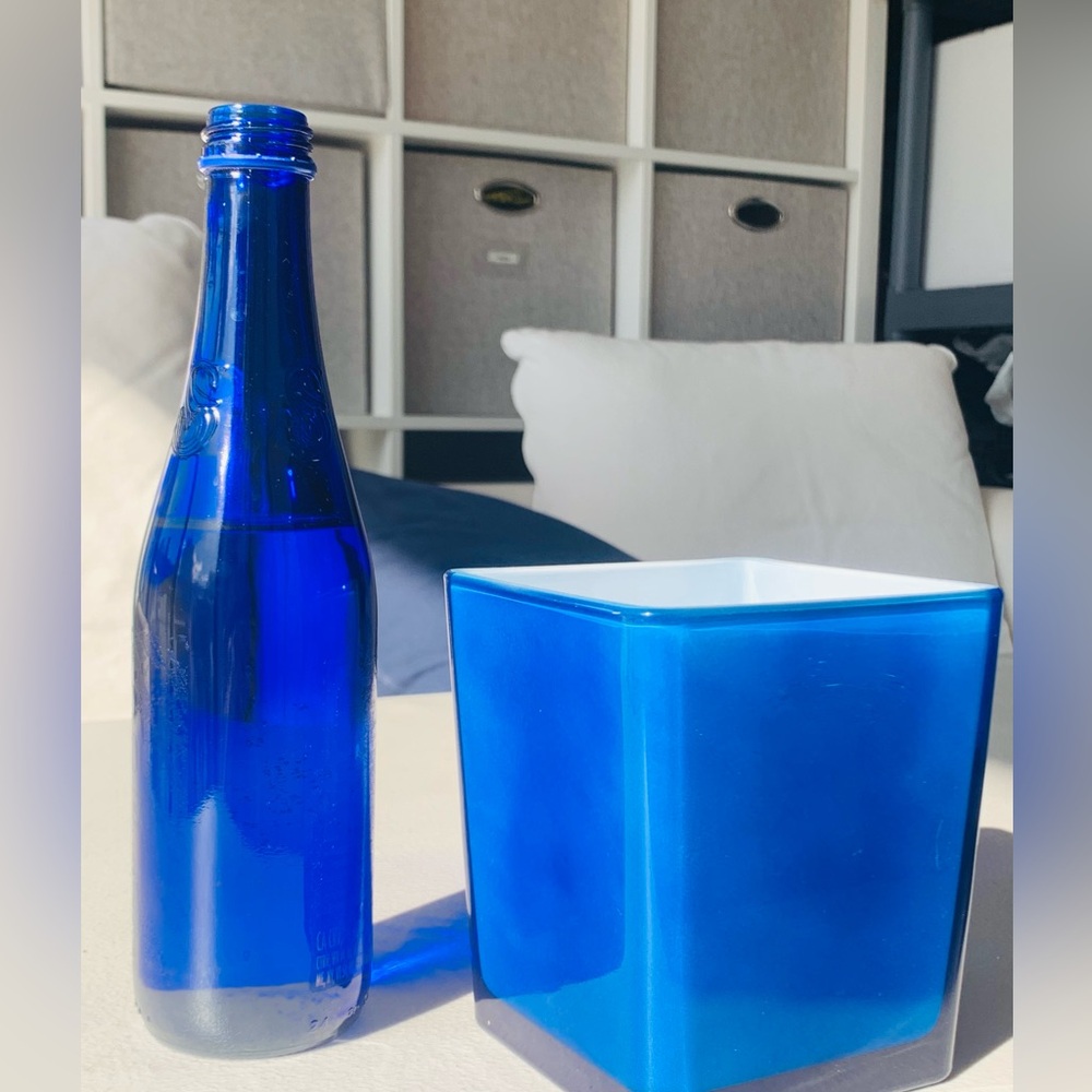 2pcs blue cobalt glassware